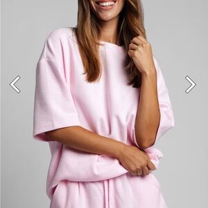 comfrt waffle lounge set pink cherry blossom